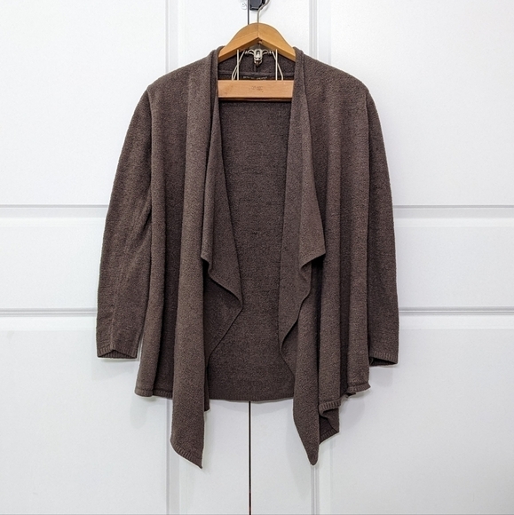 Barefoot Dreams Bamboo Chic Lite Calypso Cardigan Women’s S/M Brown Sweater Open - Picture 1 of 4